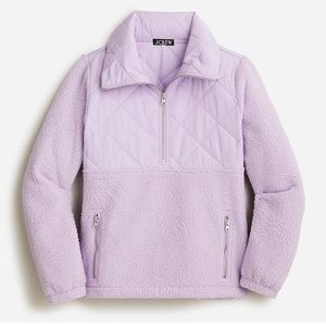 J Crew Quilted sherpa fleece half-zip pullover size xl